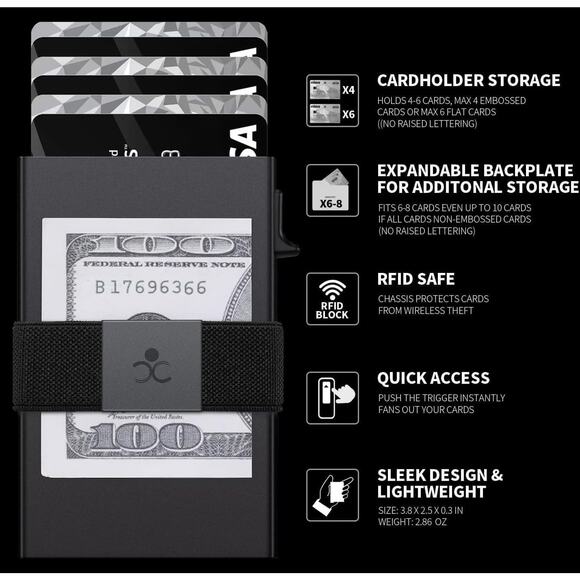 Tech-Savvy Sleek Secure Slim RFID Aluminum Wallet – Quick Access Card Holder - Picture 4 of 5